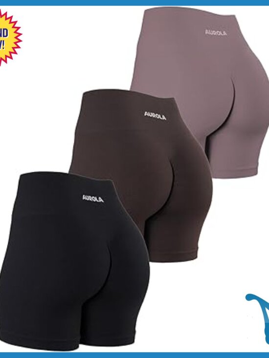 High Waist Tummy Control Workout Shorts Seamless Ribbed Activewear
